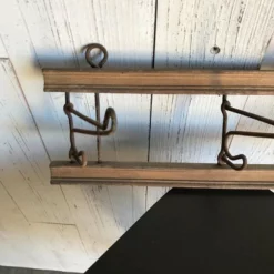 Wall Mounted Hanger, Circa 1900 With Wooden Base And Folding Iron Pegs, Original -Storage Furniture Sales 2024 wall mounted hanger circa 1900 with wooden base and folding iron pegs original 0 2