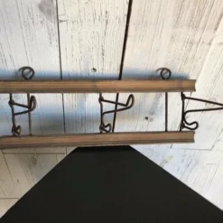Wall Mounted Hanger, Circa 1900 With Wooden Base And Folding Iron Pegs, Original -Storage Furniture Sales 2024 wall mounted hanger circa 1900 with wooden base and folding iron pegs original 0 3