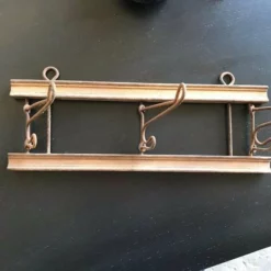 Wall Mounted Hanger, Circa 1900 With Wooden Base And Folding Iron Pegs, Original -Storage Furniture Sales 2024 wall mounted hanger circa 1900 with wooden base and folding iron pegs original 0 4