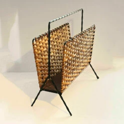 Unknown Wicker Newspaper Holder, Denmark, 1960s. -Storage Furniture Sales 2024 wicker newspaper holder denmark 1960s sku45323761 0 7